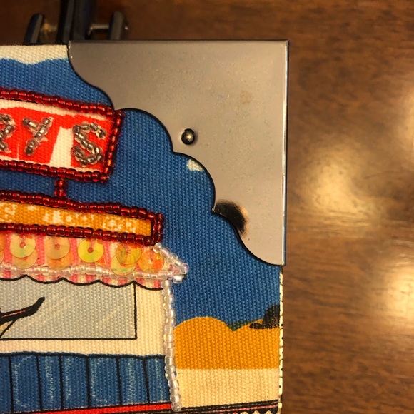 Vintage Choice Made Beaded Cigar Box Purse with Jerry's Drive-In, Car Hop, Chevy - Picture 13 of 15